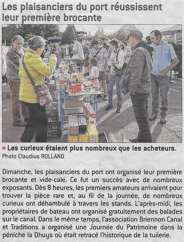 Les plaisanciers du port de Briennon réussissent leur première brocante