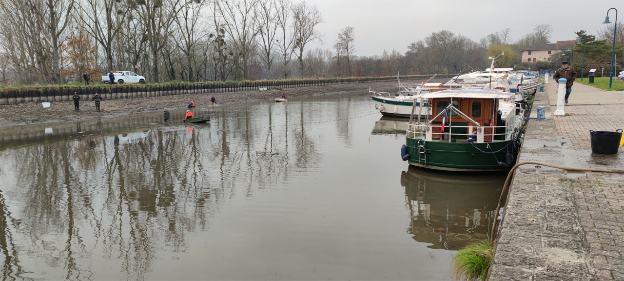 Niveau du canal dans le port de Briennon - 1m90